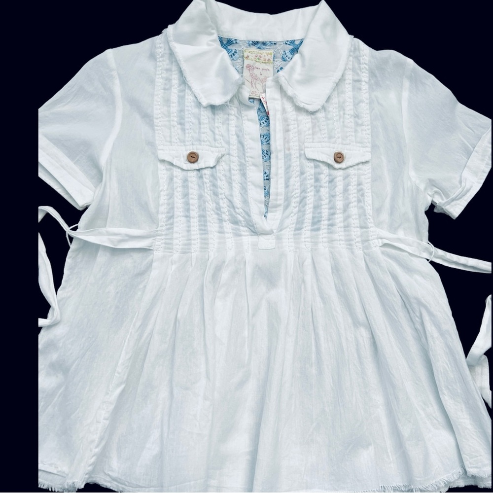 FREE PEOPLE Vintage Boho Embroidered Shirt 6 NWT - Picture 11 of 12